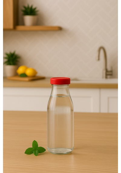 2 Adet Plastik Kapaklı 500 Ml Sürahi Süt, Ayran, Su, Limonata Meşrubat Şişesi Cam Şişe 500cc