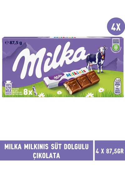 Milka Milkinis Süt Dolgulu Çikolata 4 x 87.5 G