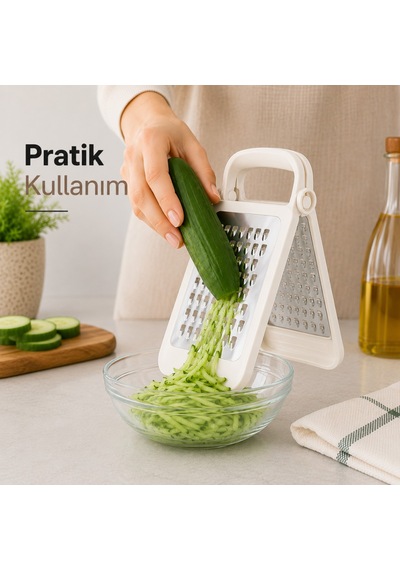 Sariva Home Katlanır Rende Ayrılabilir 2 Parçalı Çift Fonksiyonlu Kompakt Tasarım Pratik Mutfak Rendesi Sariva Home Beyaz