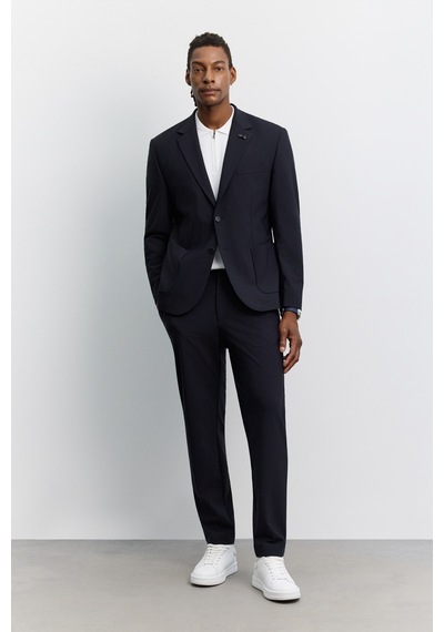 Avva Erkek Lacivert Mono Yaka Kırışmayan Teknik Kumaş Comfort Slim Fit Ceket A62y4009 Avva Erkek Lacivert Mono Yaka Kırışmayan Teknik Kumaş Comfort Slim Fit Ceket A62y4009