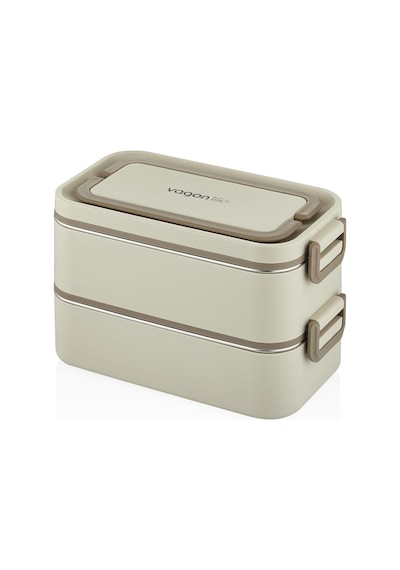 Beslenme Kutusu Paslanmaz Çelik - 2000 Ml Çorba Yoğurt Kaseli 2 Katlı Yeni Nesil Sefer Tası Lunch Box Mavi