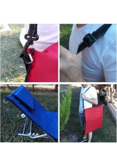 Depolife Depolife Pratik Katlanır Çantalı Yastıkl Baş Ayarlı Şezlong Omuz (432353629)