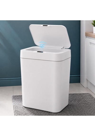 12 Litre Sensörlü Çöp Kovası, Otomatik Temassız Akıllı Çöp Kutusu, Sessiz Kapanan Kapaklı, 2 Aa Pille Çalı