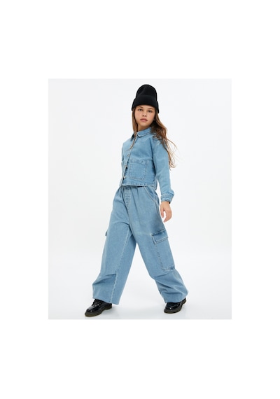 Koton Kız Çocuk Paraşüt Kot Pantolon Cepli Beli Ayarlanabilir Lastikli Pamuklu - Parachute Jean İndigo Koton Kız Çocuk Paraşüt Kot Pantolon Cepli Beli Ayarlanabilir Lastikli Pamuklu - Parachute Jean İndigo