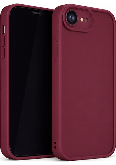 Apple Uyumlu iPhone 16 E Kamera Çıkıntılı Mat Silikon Telefon Kılıfı Bordo
