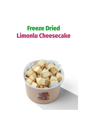 Freeze Dried Limonlu Cheesecake Kurutulmuş Çıtır Cheesecake Küpleri, Tatlı Küpleri Atıştırmalık - 100 Gr