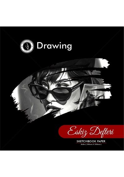 Dreamart Galery Eskiz Defteri 50 Yaprak Bej Kağıt Spiralli Sert Kapak Karakalem Çizim Defteri 20x20 Cm