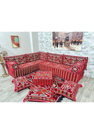 Coton Şark Köşesi 30cm Yüksekliğinde Minder Takımı