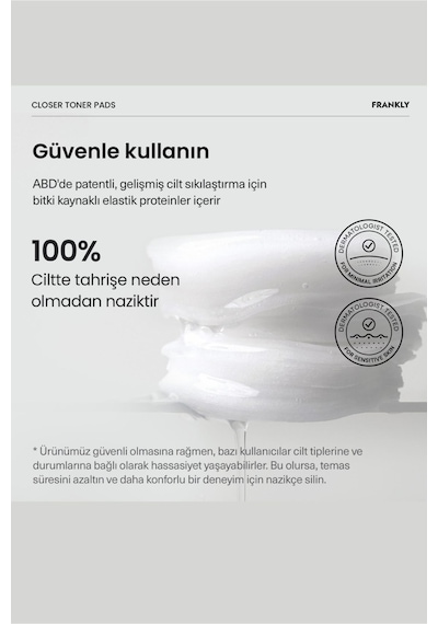 Frankly Pirinç Özü 9 Çeşit Peptit Ve Kolajen İçeren Gözenek Sıkılaştırıcı Closer Toner Pad 70 Adet 105 ML