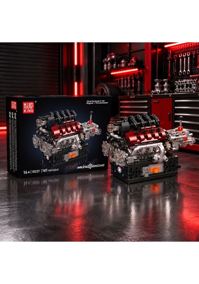 Mould King 10227 V8 Motor Ve Şanzıman Yapım Seti 787 Parça