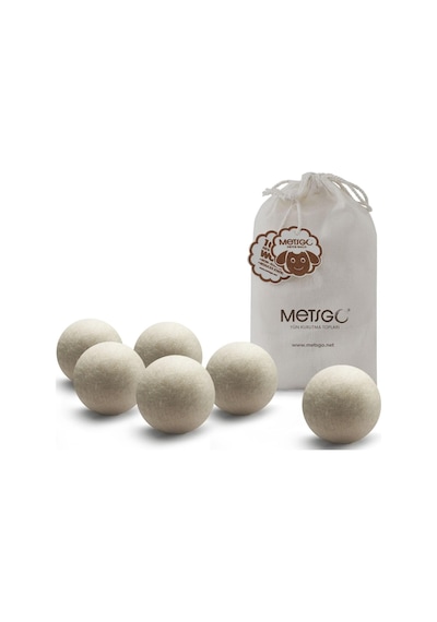 Metsgo 6 Adet Yün Kurutma Topu - Doğal Yumuşatıcı- Kırışık Giderici - Kurutma Makinesi Için