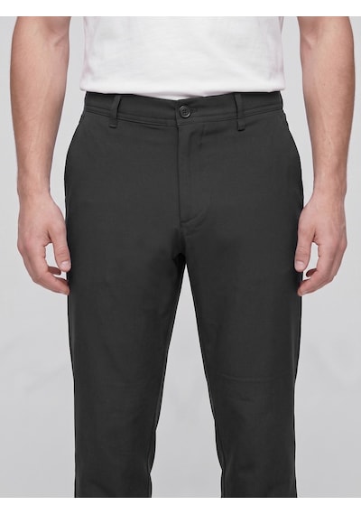 Plus Scorpion Erkek Yazlık Bağcıklı Kumaş Pantolon Slim Fit Rahat Kesim Günlük Pantolon Siyah