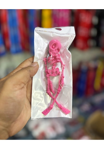 İskelet Tasarım Süsleri, Araç Ayna Süsleri, Ev & Araç İçi Dekoratif Süsler Uyumlu, Yeşil Pembe