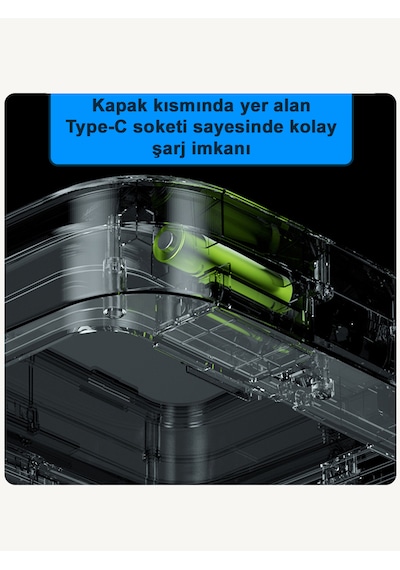 Greentech Sensörlü Şarjlı 22 Litre Çöp Kovası Şarj Edilebilir Lityum Pilli / Gt-sc05k Krem