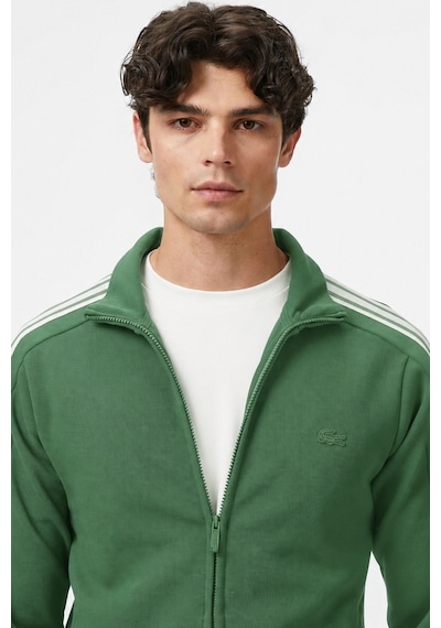 Lacoste Men's Slim Fit Zip Up Monogram Sweatshirt Erkek Tam Fermuarlı Logolu Sweatshirt Yeşil