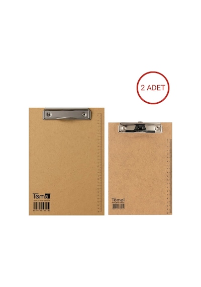 Temel A4 ve A5 Ahşap Sekreterlik Metal Klipsli 2li Set