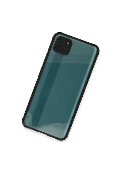 Realme C11 Kılıf Miami Şeffaf Silikon - Siyah 0.2M-Çok Renkli