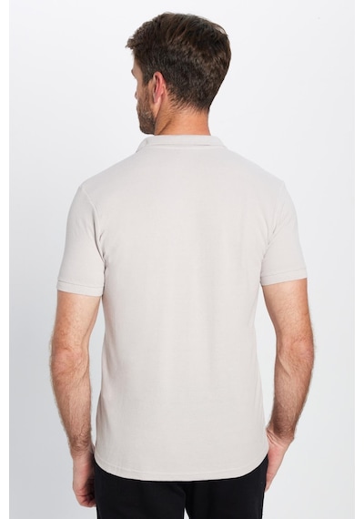 Tudors Erkek Slim Fit Dar Kesim Pamuklu Yumuşak Dokulu Serin Tutan Kumaş Düz Pike Polo Yaka Tişört-30766 Gri