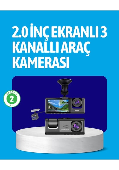 3 Kameralı Araç İçi Kayıt Cihazı Suya Ve Toza Dayanıklı Tasarım -