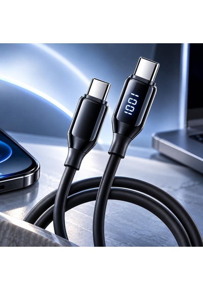 100w 5a Type-c To Type-c Örgülü Premium Hızlı Şarj Ve Data Kablosu