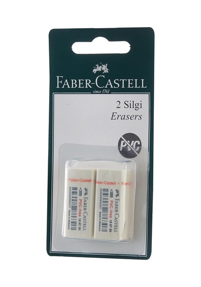 Faber-castell 2 Plastik Silgi 7086/30 Beyaz