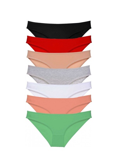 Royaleks 7 Adet Süper Eko Set Likralı Kadın Slip Külot Set 1 (554160389)-S Çok Renkli