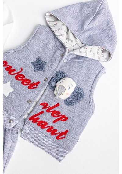 Babymod Fil Figürlü Üçlü Yelekli Kız Bebek Takım