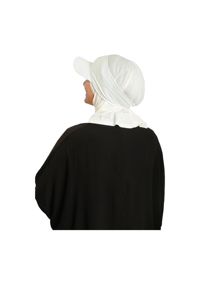 Hürrem Bone Krem Pratik Hazır Geçmeli Şapkalı Tesettür Eşarp Viskon Düz 2513 40 krem