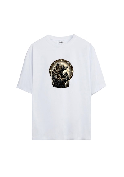 Ogc Ayı Oversize Unisex T-shirt Beyaz