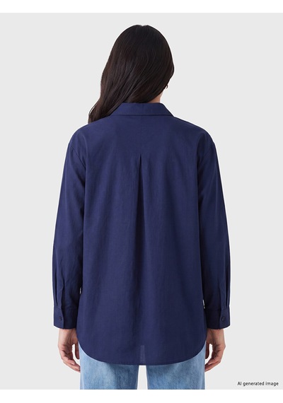 LC Waikiki Lc Waıkıkı Lacivert Oversize Poplin Kadın Gömlek Tunik