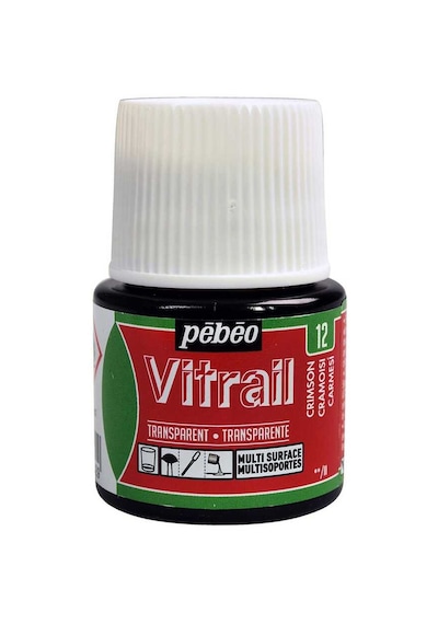Vitrail Solvent Bazlı Cam Boya 45ml Şişe - 05012 Crimson Kırmızı