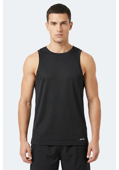 Slazenger Korba Erkek Kolsuz Siyah Tişört Siyah