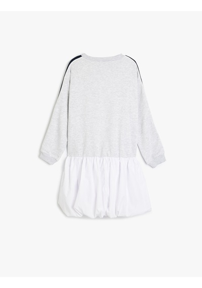 Koton Bisiklet Yaka Uzun Kollu Sweat Elbise Gri Melanj 5skg80063ak Gri Melanj