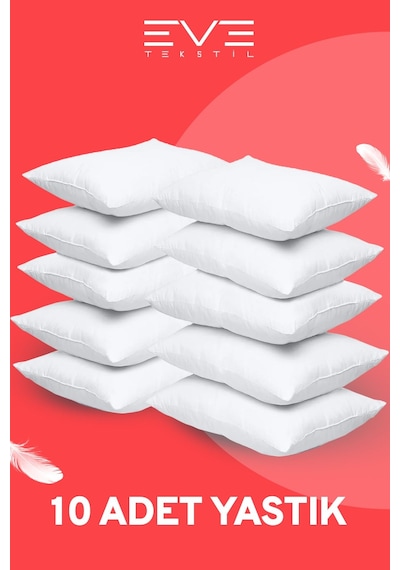 Eve Tekstil 10 Adet Nonwovenyastık Silikon Yastık 50x70 700 Gr Beyaz