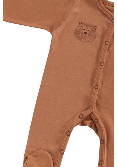 Tinylamb Honey Bear Unisex 3 Parça Hastane Çıkışı Takımı Organik Pamuk Yenidoğan Set Kiremit