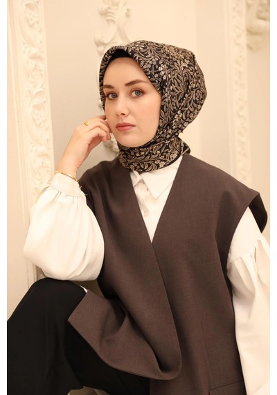 Silk Home Twill İpek Eşarp - 11464-30 Siyah Vizon Siyah Vizon