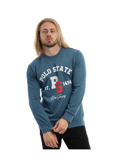 Polostate Erkek Polo State Baskılı 3 İplik Seweat Mavi