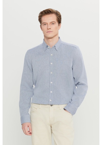 Altınyıldız Classıcs Erkek Lacı %100 Pamuklu Slim Fit Gizli Düğmeli Yaka Armürlü Gömlek Altınyıldız Classıcs Erkek Lacı %100 Pamuklu Slim Fit Gizli Düğmeli Yaka Armürlü Gömlek
