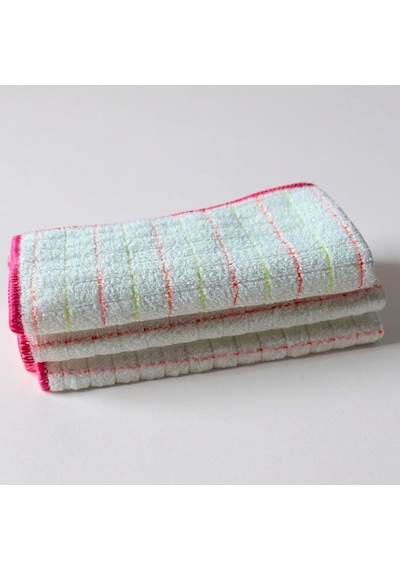 Technow Mikrofiber Mutfak Ve Genel Temizlik Bezi 40 40 Cm Leke Tutmaz Koku Yapmaz 3 Adet Beyaz - Pembe