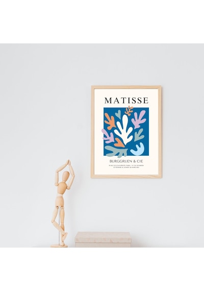 Mavinin Büyüsü Matisse Duvar Tablosu Çerçeveli 2'li Set Siyah Renk 21 X 30 Boyut/ebat