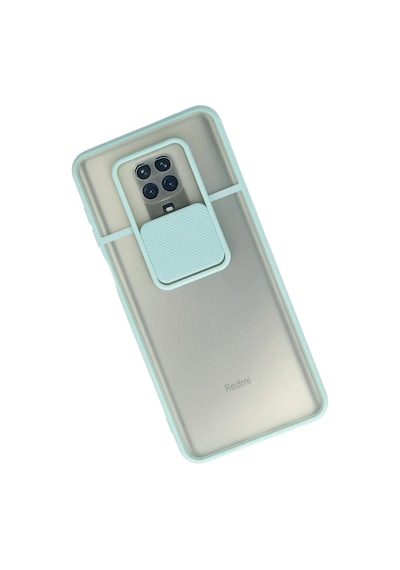 Gld-spt- Newface Xiaomi Redmi Note 9 Pro Kılıf Palm Buzlu Kamera Sürgülü Silikon - Turkuaz