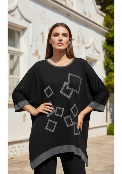 Füme Style Fü&me Style Kadın Asimetrik Detaylı Truvakar Kol Tunik Çok Renkli