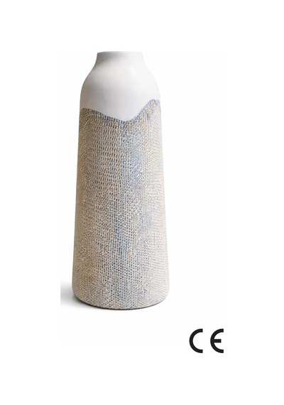 Handmade Seramik Dekoratif Vazo 42 Cm Korolova Modern Minimal Tasarım, Büyük Boy Çiçeklik, Salon & Ofis Dekoras Çok Renkli