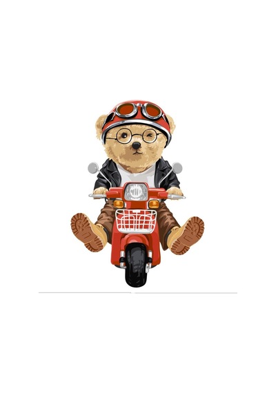 Sevimli Ayıcık 19x13 Cm Motorsiklet Kask Laptop Ve Oto Sticker