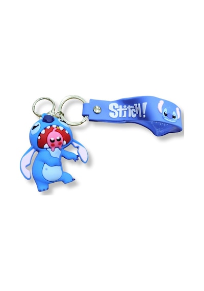 Stitch V2 Premium 3d Figürlü Mavi Bilek Kayışlı Anahtarlık - 1 Adet