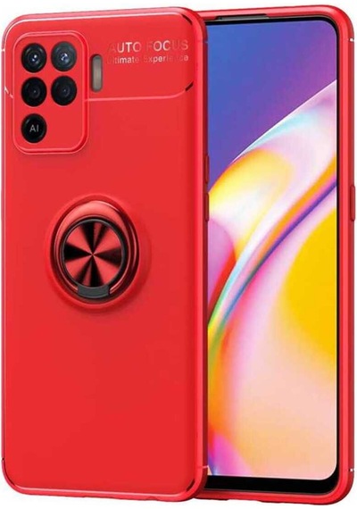 Oppo Reno 5 Lite Kılıf Zore Ravel Silikon Kapak Kırmızı