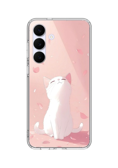 Samsung Galaxy S25 Fe Uyumlu Minnoş Kedi Baskılı Silikon Kılıf Renkli