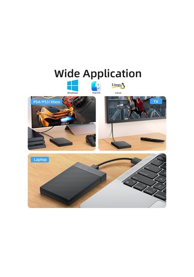 2,5 İnç Ssd Muhafaza Usb'den Usb-c'ye Siyah