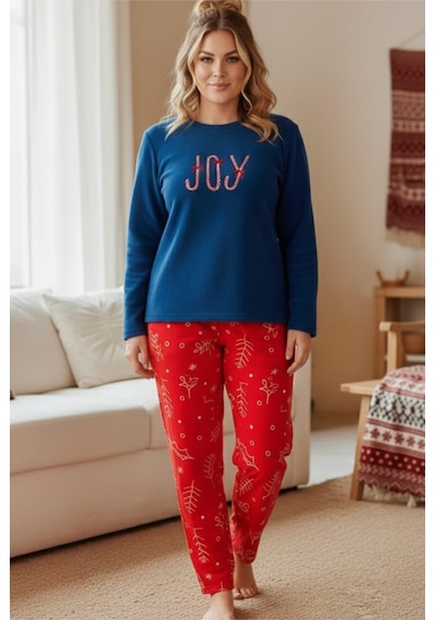 Siyah İnci Nakışlı Büyük Beden Polar Kışlık Örme Pijama Takım 25222581 Lacivert Siyah İnci Nakışlı Büyük Beden Polar Kışlık Örme Pijama Takım 25222581 Lacivert