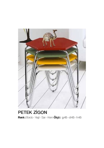 Zigon Osm Petek Model Metal Nikelaj V Ayak Çok Renkli Tabla Itina (410190504)